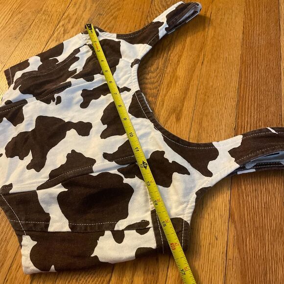 lone star western brown and white cow print boned corset tank top size medium - Picture 4 of 5
